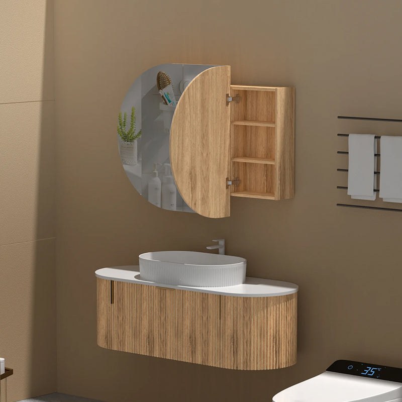 Carysil Mystic Oval Shaving Cabinet Walnut 1200x750mm
