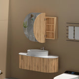 Carysil Mystic Oval Shaving Cabinet Walnut 1200x750mm