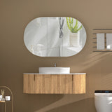 Carysil Mystic Oval Shaving Cabinet Walnut 1200x750mm