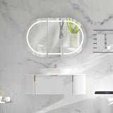 Carysil Mystic Oval LED Shaving Cabinet Matte White 1200x750mm