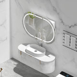 Carysil Mystic Oval LED Shaving Cabinet Matte White 1200x750mm