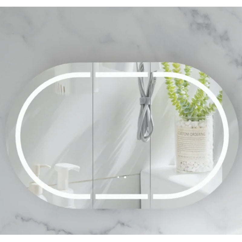 Carysil Mystic Oval LED Shaving Cabinet Matte White 1200x750mm