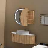 Carysil Mystic Oval LED Shaving Cabinet Walnut 1200x750mm