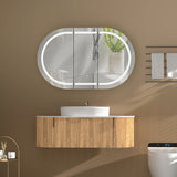 Carysil Mystic Oval LED Shaving Cabinet Walnut 1200x750mm