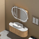 Carysil Mystic Oval LED Shaving Cabinet Walnut 1200x750mm