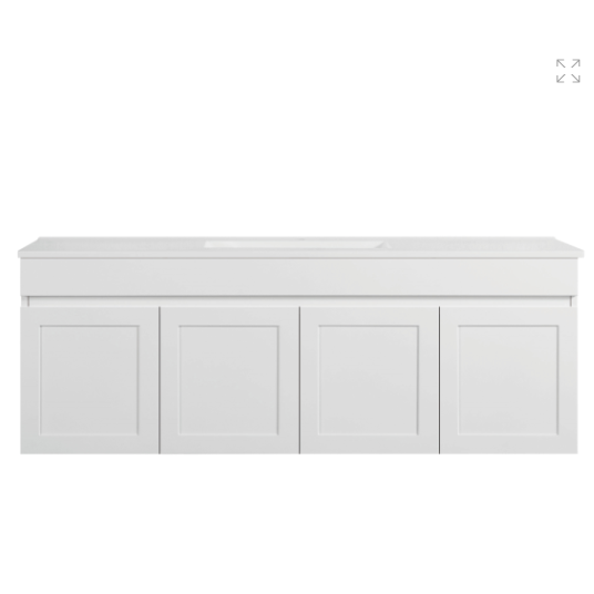 Paris Series Single Bowl Matt White 1500x455x520mm CABINET ONLY