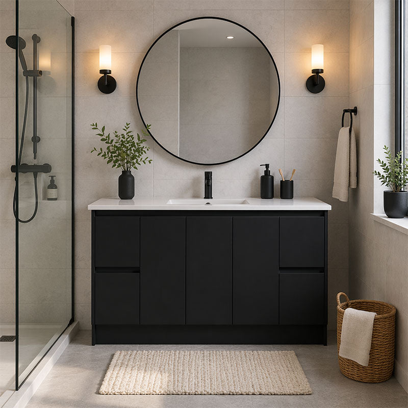 Moddoo Series Single Bowl Matt Black Overall 1480x455x855mm CABINET ONLY