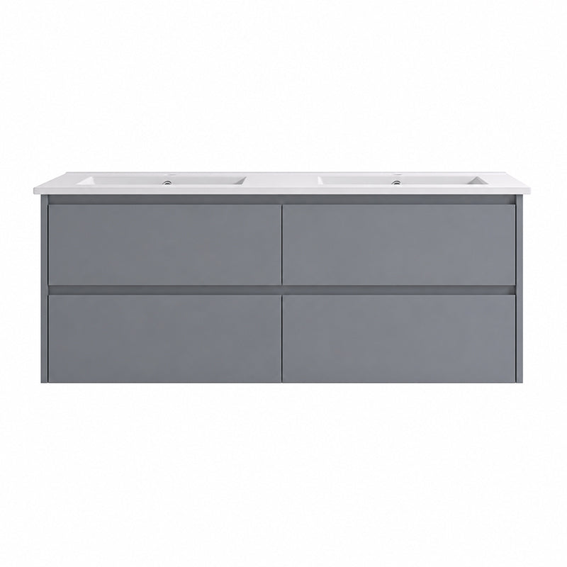 Moddra(Hung) Series Double Bowls Matt Grey Overall 1480x455x540mm CABINET ONLY
