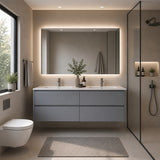 Moddra(Hung) Series Double Bowls Matt Grey Overall 1480x455x540mm CABINET ONLY