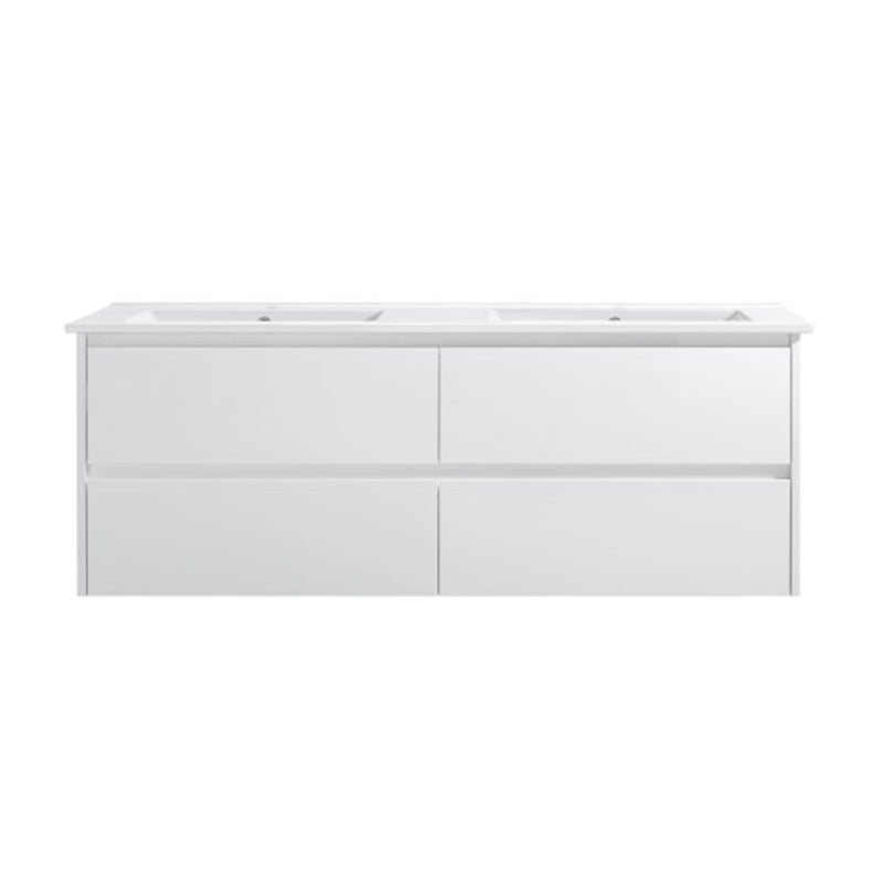Moddra(Hung) Series Double Bowls Gloss White Overall 1480x455x540mm CABINET ONLY