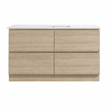 Moddra Series Single Bowl Natural Timber Overall 1480x450x855mm Vanity Set With Ceramic Slimline Top (UV31)