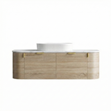 Plateau Series Wall Hung Single Bowl Natural Timber 1480x455x420mm Vanity with Flat Stone Bench Top Only