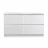 Moddra Series Double Bowls Gloss White Overall 1480x450x855mm Vanity Set With Stone Top & Ceramic Undermount Basin
