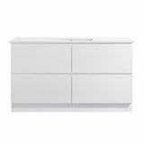 Moddra Series Single Bowl Gloss White Overall 1480x450x855mm Vanity Set With Ceramic Slimline Top (UV31)