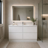 Moddra Series Single Bowl Gloss White Overall 1480x450x855mm Vanity Set With Ceramic Slimline Top (UV31)