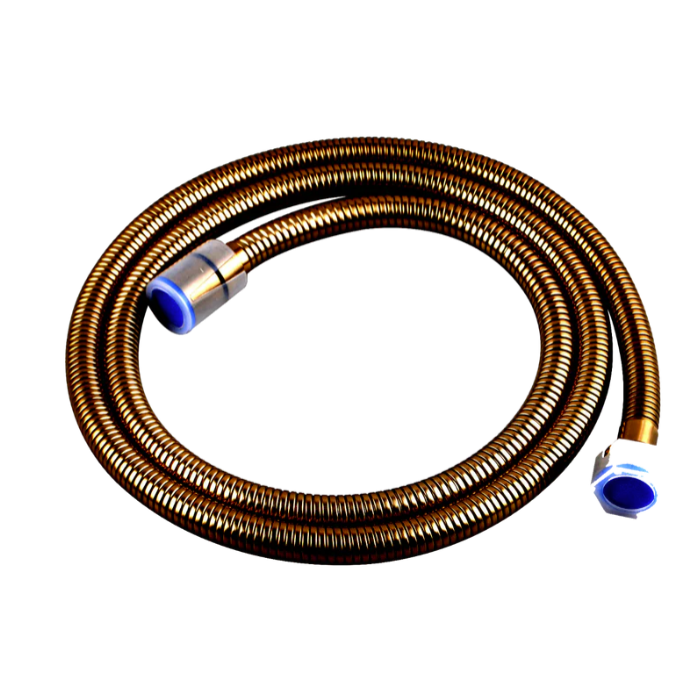 Flexible Stainless Steel Shower Hose Brushed Brass 1500mm