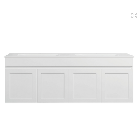 Paris Series Double Bowl Matt White 1800x455x520mm CABINET ONLY