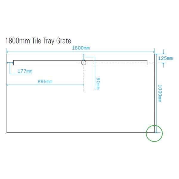 Tile Tray 1800 x 1000 x 60mm Light