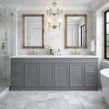 Vintage Series Double Bowls Matt Grey Overall 1776x455x855mm Vanity with Stone Top & Ceramic Undermount Basin