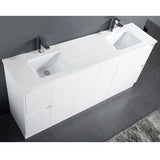 Moddoo Series Double Bowls Gloss White Overall 1776x455x855mm Vanity Set With Stone Top & Ceramic Undermount Basin