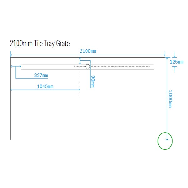 Tile Tray 2100 x 1000 x 60mm Light