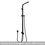 Square Shower Station without Shower Head and Handheld Shower (Stainless Steel Hose) Black