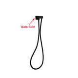 Square Shower Rail without Handheld Shower (Staineless Steel Hose) Black