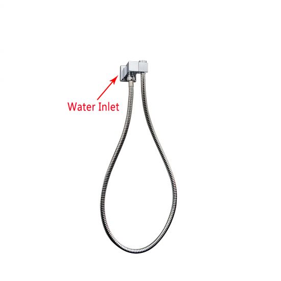 Square Hand Shower Rail without Handheld Shower (Stainless Steel Hose) Chrome