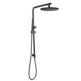 10' Round Shower Station Top Water Inlet (Right Angle) Gun Metal Grey