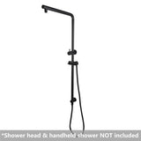 Round Shower Station (Right Angle) without Shower Head and Handheld Shower (Stainless Steel Hose) Black