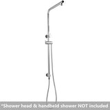 Round Shower Station (Right Angle) without Shower Head and Handheld Shower (Stainless Steel Hose) Chrome