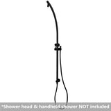 Round Shower Station without Shower Head and Handheld Shower (Stainless Steel Hose) Black