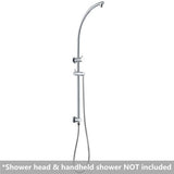 Round Shower Station without Shower Head and Handheld Shower (Stainless Steel Hose) Chrome