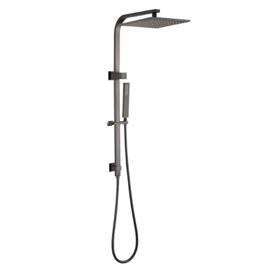 10' Square Shower Station (Top Water Inlet) Gun Metal Grey