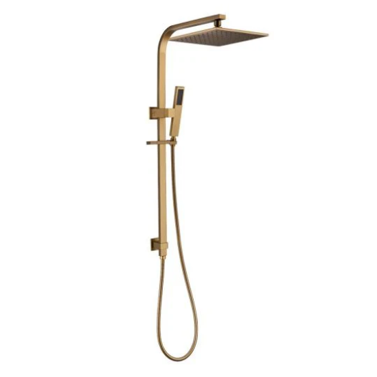 10' Square Shower Station (Top Water Inlet) Brushed Brass