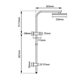 10' Square Shower Station (Top Water Inlet) Brushed Nickel