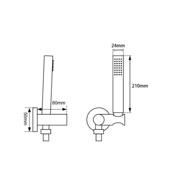 Round Handheld Shower Set without Handheld Shower (Stainless Steel Hose) Chrome