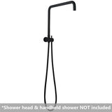 Round Shower Station without Shower Head and Handheld Shower (PVC Hose) Black