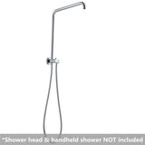 Round Shower Station without Shower Head and Handheld Shower (Stainless Steel Hose) Chrome