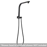 Square Shower Station without Shower Head and Handheld Shower (Stainless Steel Hose) Black