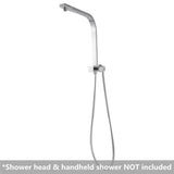 Square Shower Station without Shower Head and Handheld Shower (Stainless Steel Hose) Chrome