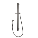 Square Wide Sliding Shower Rail without Handheld Shower (PVC Hose) Gun Metal Grey