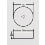 Above Counter Ceramic Basin Matte White 360x360x120mm