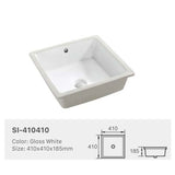Ceramic Basin Series Under Counter Gloss White 410x410x185mm
