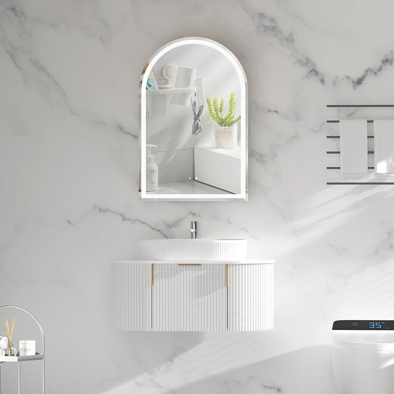 Carysil Imperial Arch LED Shaving Cabinet Matte White 600x900mm