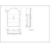 Carysil Imperial Arch Shaving Cabinet Walnut 600x900mm