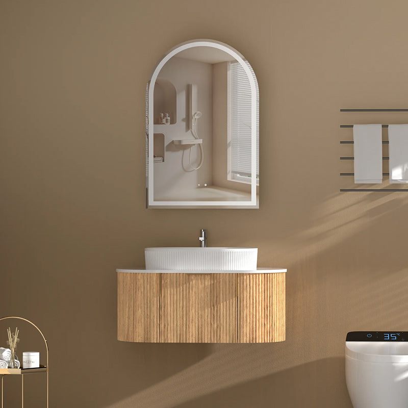 Carysil Imperial Arch LED Shaving Cabinet Walnut 600x900mm