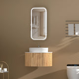 Carysil Earls Squircle LED Shaving Cabinet Walnut 450x900mm