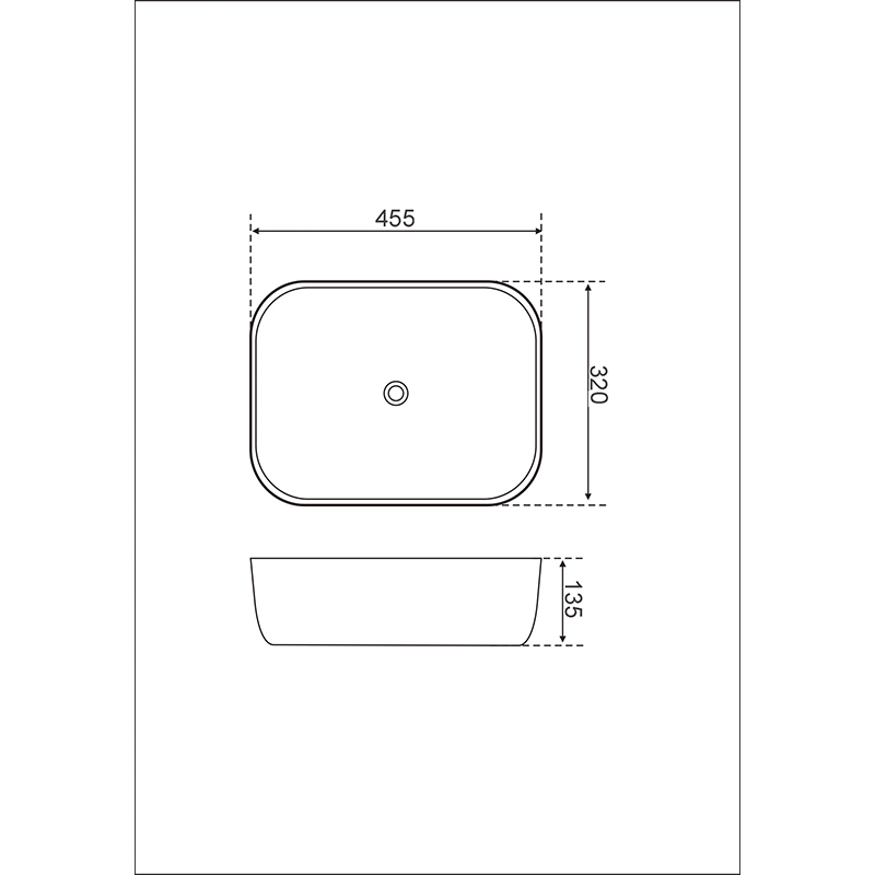 Above Counter Ceramic Basin Matte White 460x330x140mm
