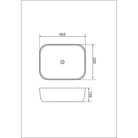 Above Counter Ceramic Basin Gloss White 460x330x140mm